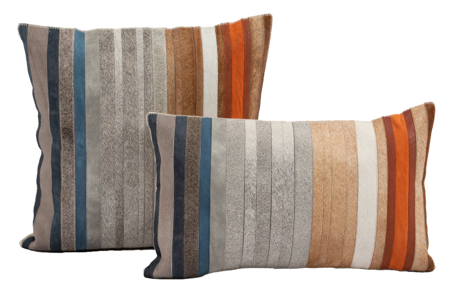 Multi Stripe Cowhide Cushion