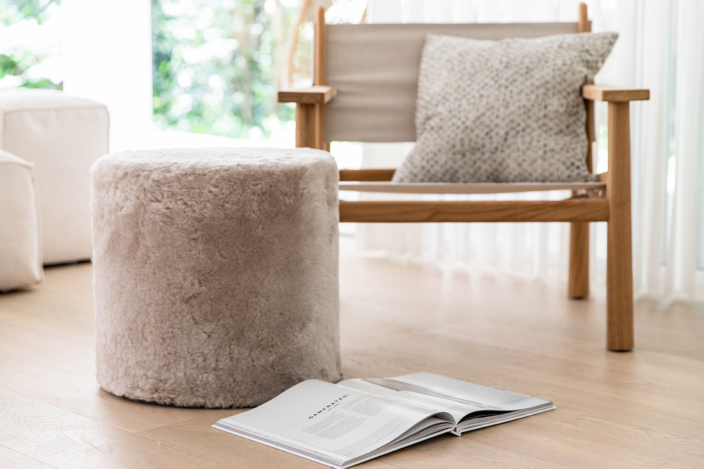 Shorn Sheepskin Tuffet