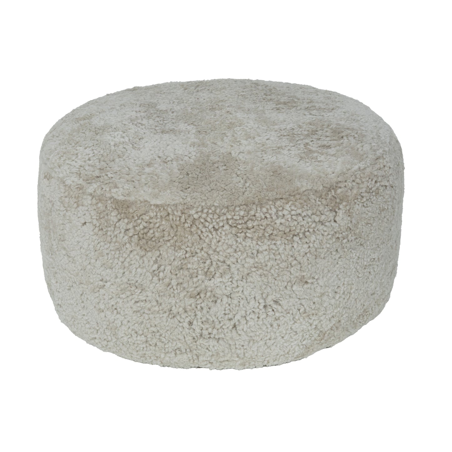 Shorn Curly Sheepskin Ottoman