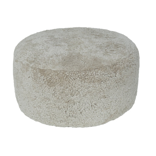 Shorn Curly Sheepskin Ottoman