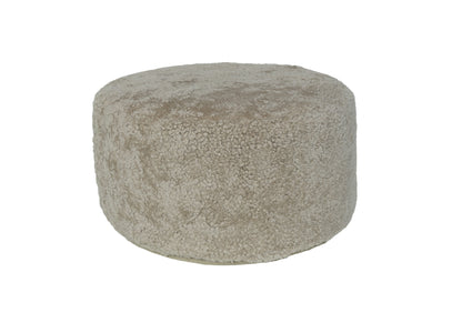 Shorn Curly Sheepskin Ottoman
